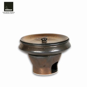 MAKREY Elegante Juego de Calentadores de Comida de Cerámica Esmaltada Metálica de 3 Litros, Presentación Tradicional de Buffet, Calentador de Alimentos para Hoteles y Restaurantes - Product Image 1