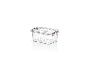 Mini bac de rangement verrouillable en plastique de 0,80 L de conception transparente pour une utilisation en cuisine-pour le stockage des aliments et des épices - Product Image 1