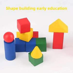 Ensemble géométrique en bois de solides géométriques 3D colorés pour les élèves du primaire Apprentissage précoce pour les enfants Fournisseur direct d'usine - Product Image 3