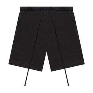 Shorts d'été décontractés teints en coton éponge Street Wear pour hommes, shorts unis solides à logo personnalisé avec cordon de serrage - Product Image 5
