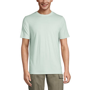 T-shirt en coton Pima pour homme, T-shirts à manches courtes et col rond, T-shirt uni à col rond, classique, confortable - Product Image 1