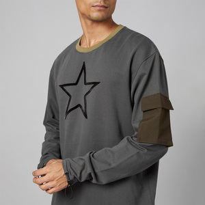 Venta al por mayor de los hombres de moda casual sudadera de invierno cálido de lana de cuello redondo pulóver logotipo personalizado ropa de calle OEM de suministro - Product Image 2