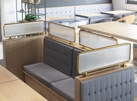 Cloisons de table de restaurant, séparateurs de café, séparations de sièges, cloisons en acier inoxydable 304, écrans en verre et en métal
