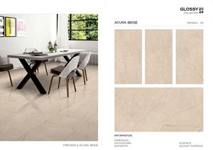 Haute qualité Carrara 600x1200 porcelaine polie émaillée marbre brillant carreaux de sol gris brillant salon grand décor carrelage - Product Image 3