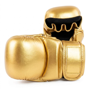 Top Grade PU Leather MMA <b>Gloves</b> with <b>Moisture</b> Wicking Hook and Loop Closure Customized Logo-Unisex Adult Top Selling - Product Image 3