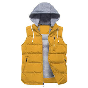 Venta al por mayor chaqueta personalizada impermeable transpirable al aire libre Puffer Vintage decoración algodón relleno a prueba de viento hombres chaleco - Product Image 1