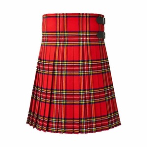 Kilt écossais rouge à carreaux pour homme, kilt plissé traditionnel, costume en acrylique, tenue pour événements formels, couleur personnalisée - Product Image 1