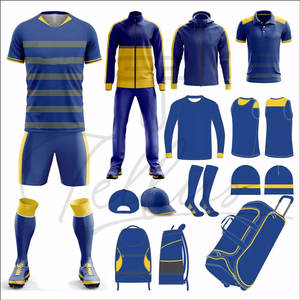 Uniformes de Fútbol Personalizados de Alta Calidad, Conjunto de Uniforme de Fútbol de Poliéster/Algodón, Ligero, de Secado Rápido, Transpirable, para Verano - Product Image 1
