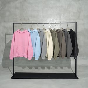 Sweat à capuche en coton personnalisé de 360 grammes de haute qualité à épaules tombantes broderie motif solide lavé sweat-shirt surdimensionné pour l'hiver - Product Image 1