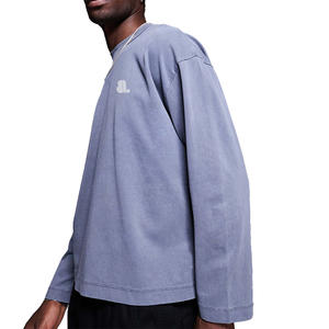 Camiseta de Manga Larga para Hombre con Lavado Ácido, Logotipo Personalizado, Camiseta Vintage con Lavado Ácido - Product Image 1