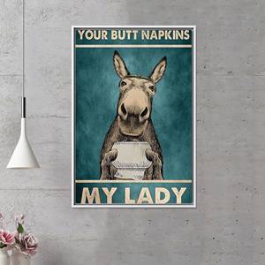 Lienzo Impreso: Arte de Pared Vintage 'Your Butt Napkins My Lady', 1 Pieza con Marco Blanco - Product Image 1