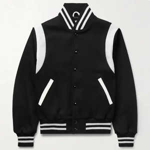 Veste bomber décontractée pour homme OEM, veste de baseball athlétique avec logo brodé, veste universitaire pour homme - Product Image 4