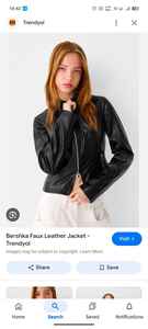 Veste courte en cuir pour femmes Whit. Fermeture éclair complète et deux poches - Product Image 4