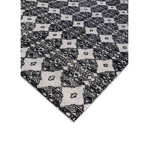 Tapis en laine et viscose noué à la main, motif géométrique grand format, couleur ivoire, pour la décoration de la salle de séjour des adolescents, AKWV-13019 - Product Image 2