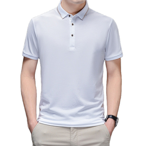 Polos de algodón 100% personalizados al por mayor para hombre, camisetas de golf de manga corta con diseño liso a rayas y logotipo bordado - Product Image 2