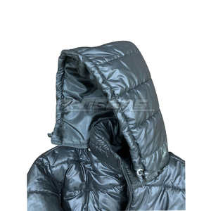 Veste matelassée brillante pour homme, de haute qualité, coupe-vent, fabricant de vêtements d'extérieur OEM, faible MOQ, veste matelassée imperméable à capuche - Product Image 2