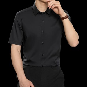 Haute qualité demi-manches chemises pour hommes 100% coton biologique chemises en gros Top tendance décontracté chemises unies - Product Image 4