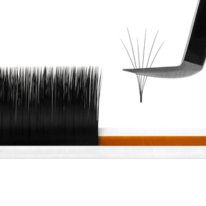 Estuches para Extensiones de Pestañas de Doble Capa de Fibra PBT Coreana de Alta Calidad, Fácil de Abanicar, Grosor de 0.15mm, BC Natural Largo - Product Image 1