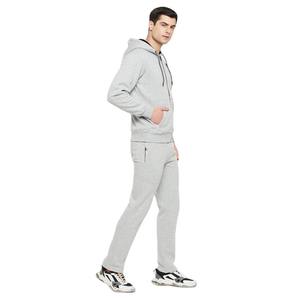 Ensemble de survêtement gris à capuche pour homme, 2 pièces, en coton, coupe décontractée, avec poches latérales, respirant, style automne - Product Image 2
