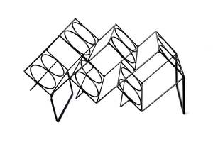 ที่วางขวดไวน์ทำด้วยมือทำจากเหล็กพร้อมผิวแบบชนบทที่ไม่เหมือนใครเหมาะสำหรับเก็บไวน์ในร่มและของตกแต่งชิ้นกลาง - Product Image 5