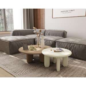 Table basse réglable de dessus en béton rond moderne de haute qualité Style du désert fait à la main pour le produit en vrac de salon - Product Image 2