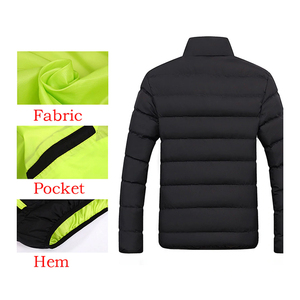 Chaqueta de Invierno para Hombre, Gruesa, Acolchada, de Colores Sólidos, con Cuello Alto, Capucha, Resistente al Viento, Personalizable en la Parte Delantera - Product Image 6