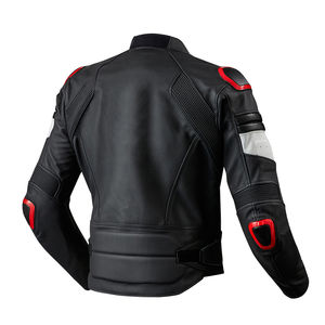 Blouson en cuir élégant pour moto pour homme, couleur personnalisée, coupe ajustée, imperméable, respirant, coupe-vent pour l'hiver - Product Image 4
