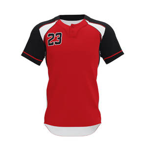 Superventas 2024 nueva llegada camisetas de béisbol con cuello en V con panel de solapa y botón completo camisetas de softball sublimación impresa - Product Image 5