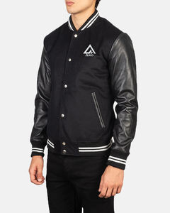 Chaquetas Varsity Personalizadas al por Mayor, Chaqueta Universitaria de Béisbol con Bordado, Mangas de Cuero, Chaqueta Bomber Letterman para Hombre, Chaquetas Varsity en Blanco OEM - Product Image 2