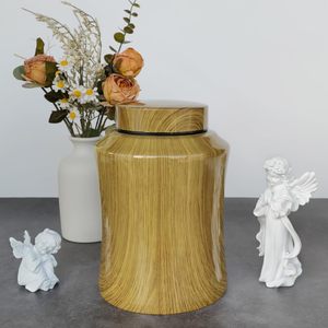 <b>Wooden</b> Print Handcrafted Cremation <b>Urns</b> <b>for</b> Human <b>Ashes</b> Adult Male Female Stainless Steel Funeral Decorative <b>Urn</b> Wood Print - Product Image 2