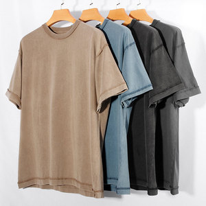 เสื้อยืดผู้ชายผ้าฝ้ายฟอกสีกรดเสื้อยืดวินเทจโอเวอร์ไซส์ - Product Image 2