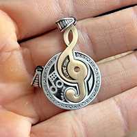 Collier unisexe minimaliste avec pendentif cœur et note de musique G Clef en argent sterling plaqué platine, chaîne serpent, pour couples, mariage, Saint-Valentin