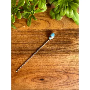 Épingle à cheveux Sandra Nez en argent sterling avec turquoise Golden Hills, faite à la main - Product Image 2