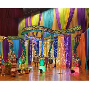 ตกแต่งงานแต่งงานสีฟ้าครามสุดอลังการด้วยมณฑปทรงนกยูง ตกแต่งงานแต่งงานสีฟ้าครามสุดอลังการด้วยมณฑปทรงนกยูง ทำจากวัสดุ FRP มณฑปทรงนกยูงสำหรับงานแต่งงานในสหรัฐอเมริกา - Product Image 1