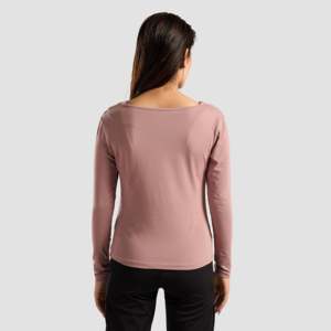 Dusty Pink Asymmetrical Yoga <b>Top</b> Breathable Seamless Plus Size Fitness Wear Sexy Style Print for Outdoor Workout Made Spandex - Product Image 2