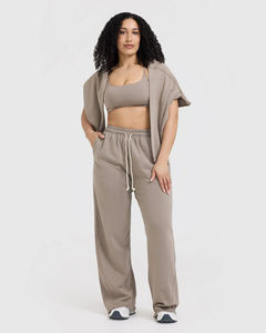 Plus Size Custom Minky <b>Womens</b> Raw Lounge Wide Leg Joggers Terry Fleece Soft Fabric <b>Women</b> Sweatpants <b>Women's</b> Pants And <b>Trouser</b> - Product Image 6