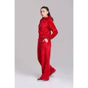 Chándal con capucha y cremallera de felpa informal para mujer - Product Image 5