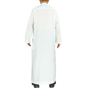 Vente en gros de thobe/thawb blanc pour hommes thobes de style saoudien thobe arabe en tissu polyester de haute qualité sur mesure - Product Image 5