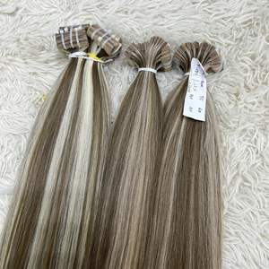 Piano Tape-In Extensiones de cabello humano Raw Piano Hair Straight Bundles Remy Grade Hair - Product Image 3