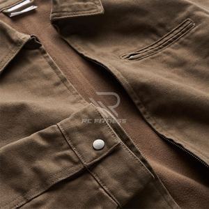 Chaqueta de mezclilla acolchada para hombre con logo personalizado, estilo urbano, vintage, con cremallera, encanto retro, transpirable, ecológica, antibacteriana, de secado rápido para invierno - Product Image 3