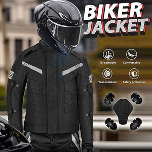 Chaqueta de Motociclista Impermeable para Hombre, Estilo Racing, de Cordura, para Motociclistas, Color Negro - Product Image 2