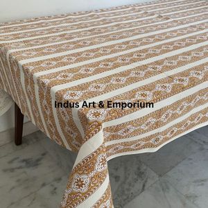 Indian Hand Block Printed Cotton <b>Table</b> <b>Cover</b> Best Quality Handmade Cotton <b>Table</b> <b>Cover</b> - Product Image 5