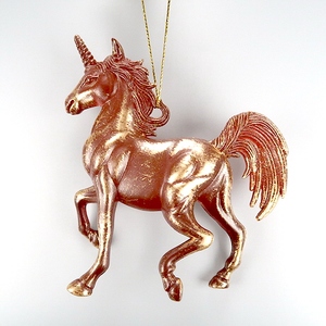 Décoration de Noël Nouvel An Or Antique avec Peinture Noire Acrylique 3D Licorne Ornement - Product Image 4