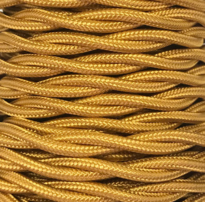 Tira de 5m. Cable textil decorativo trenzado con purpurina dorada (CABEXT2R05) - Product Image 1
