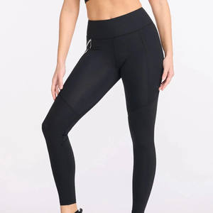 Pantalones de yoga ajustados atléticos de cintura alta con logotipo personalizado, ropa deportiva de fabricación digital sólida con Cintura elástica de LICRA suave/nailon - Product Image 1