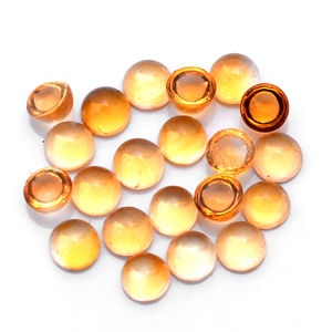 25 ชิ้นสีเหลืองธรรมชาติ Citrine 4 มม.รอบ Cabochon 2.6 มม.อัญมณีหนา 7.65 Cts Lot Iroc ขายคุณภาพสูงหลวมอัญมณีตัด - Product Image 3