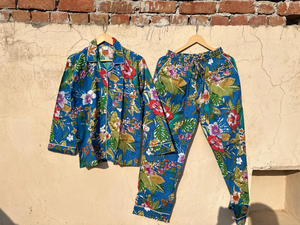 Conjunto de pijama de algodón indio, Conjunto de pijama de noche suave hecho a mano indio, Conjunto de pijama de algodón puro 100% - Product Image 2