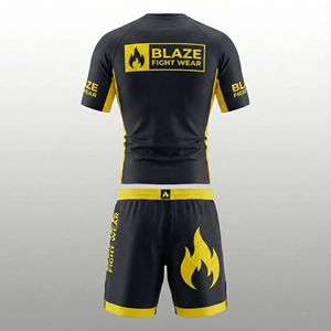 Conjunto de Rashguard de Cobertura Completa y Pantalones Cortos de Jiu Jitsu Blaze Fight Wear para Hombres y Mujeres, para Entrenamiento de BJJ, MMA y Jiu Jitsu, para Adultos - Product Image 4