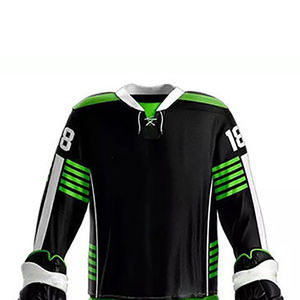 Uniforme de hockey sobre hielo a la moda negro personalizado 100% poliéster sublimado uniforme de hockey sobre hielo del fabricante de ropa deportiva COSH - Product Image 4