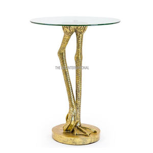 Support de conception de plumes pour Table d'appoint Couleur argent Aluminium coulé à la main Designer Fancy Look Table d'appoint - Product Image 5